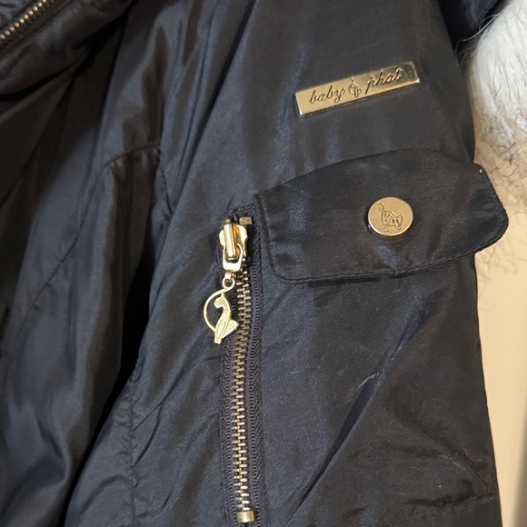 Black Hooded Jacket with faux Fur Trim - Picture 3 of 5